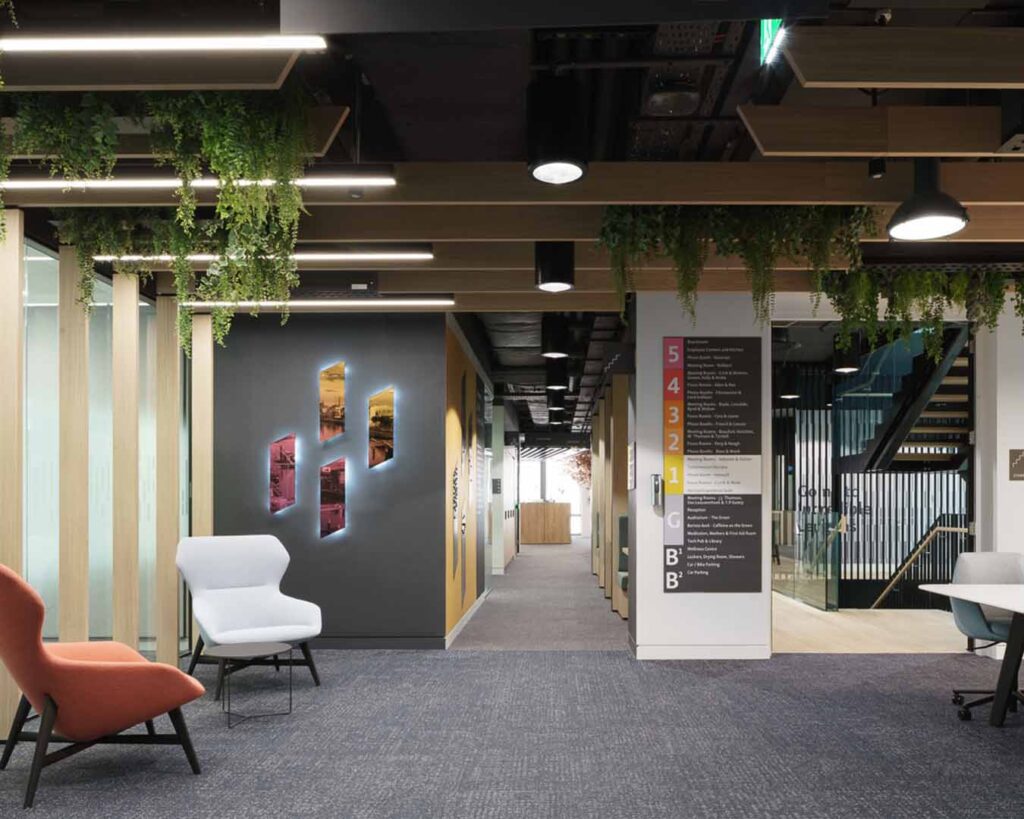 Horizon Therapeutics Earth Office interior Landscaping Ceiling hanging planting