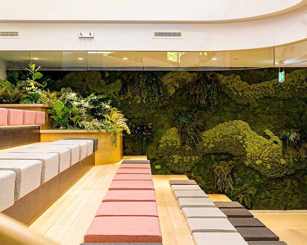 Horizon Therapeutics Earth Office interior Landscaping Moss walls